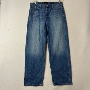 Banana Republic Jeans Womens 31 mid Rise Loose Stovepipe Blue Denim Buttonfly